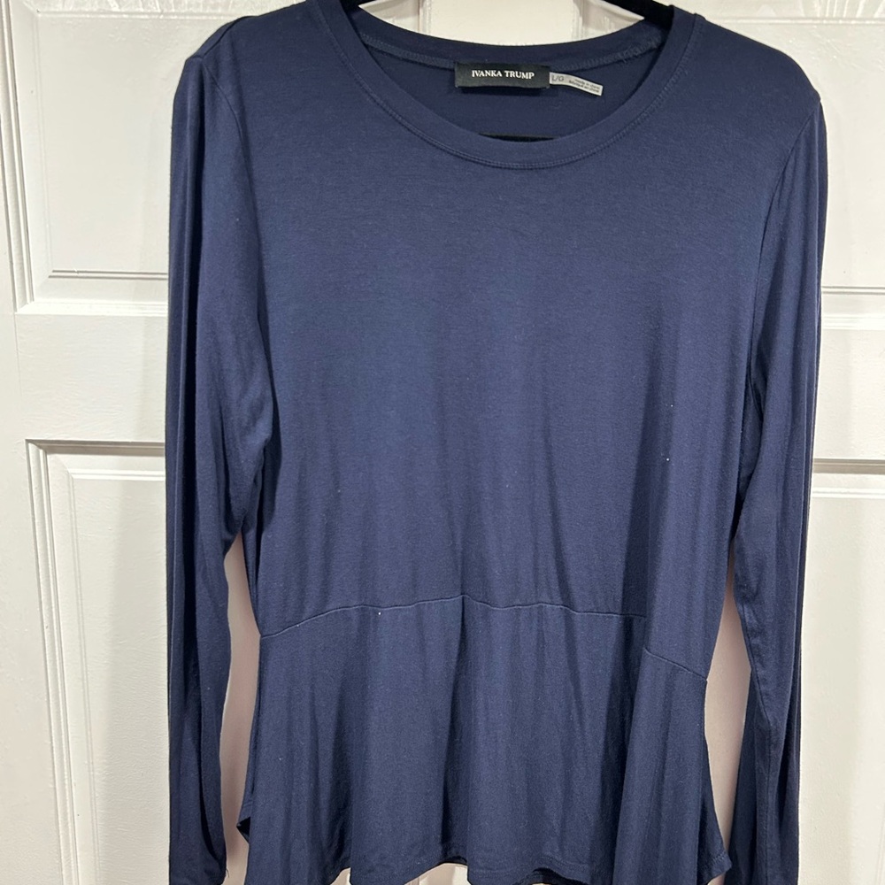 Ivanka Trump Blue Peplum Blouse